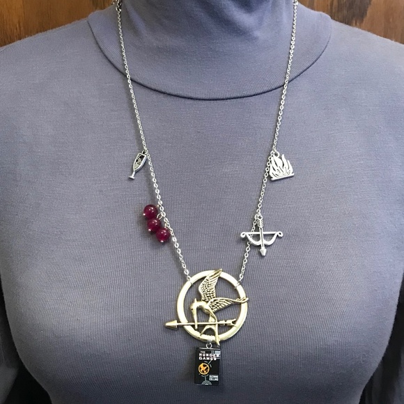 The Hunger Games by Suzanne Collins Handmade Literature Book Necklace Mockingjay - Picture 9 of 16